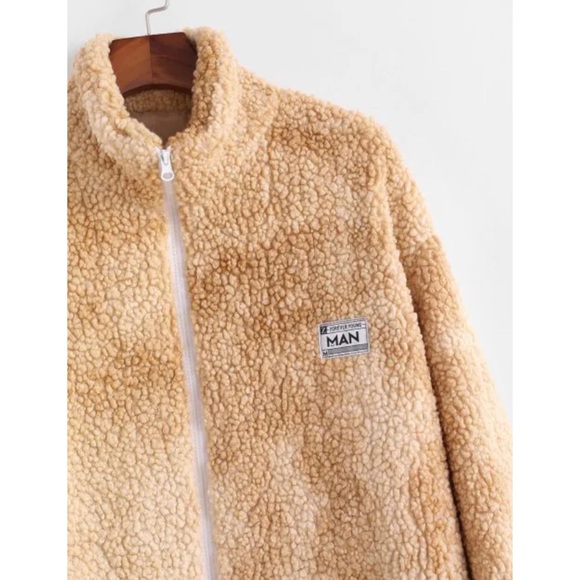 Zaful Tie Dye Faux Fur Teddy Jacket - Picture 3 of 6